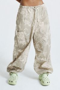 Hibiscus Bloom Parachute Cargo Pants sold by Jaded London