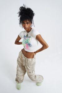Hibiscus Bloom Parachute Cargo Pants sold by Jaded London