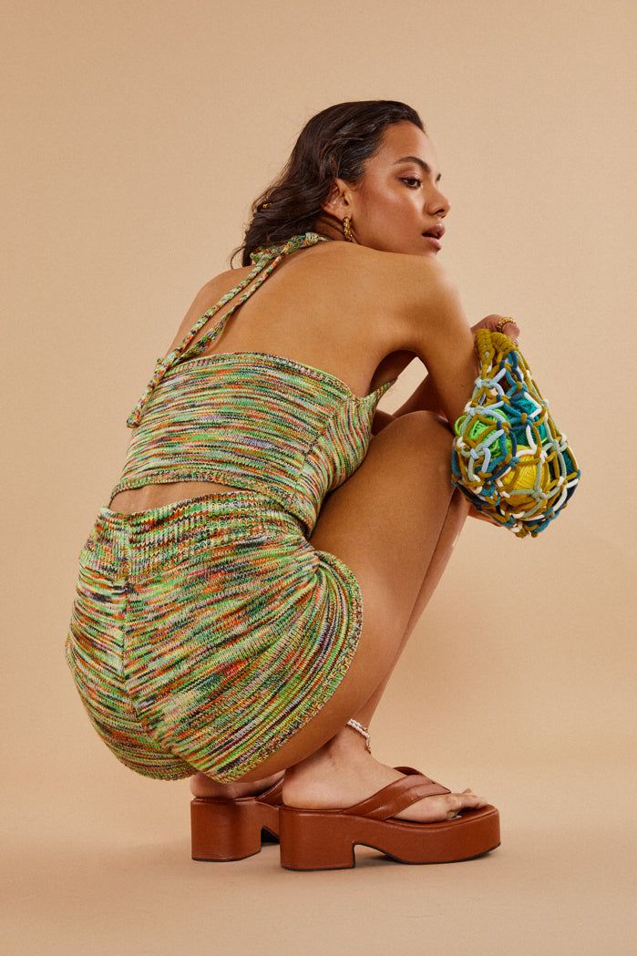 Spacedye Knit Halter Top With Resin Buckle Detail sold by Jaded London product image thumbnail 3