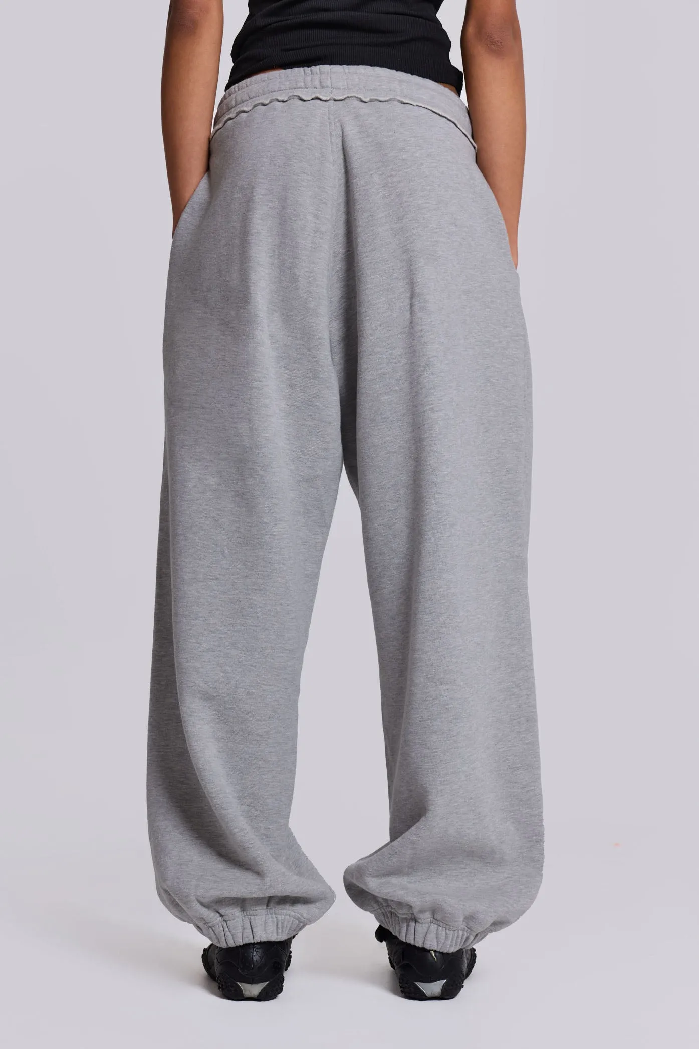 Grey Marl Cuffed Baggy Monster Joggers sold by Jaded London product image thumbnail 4