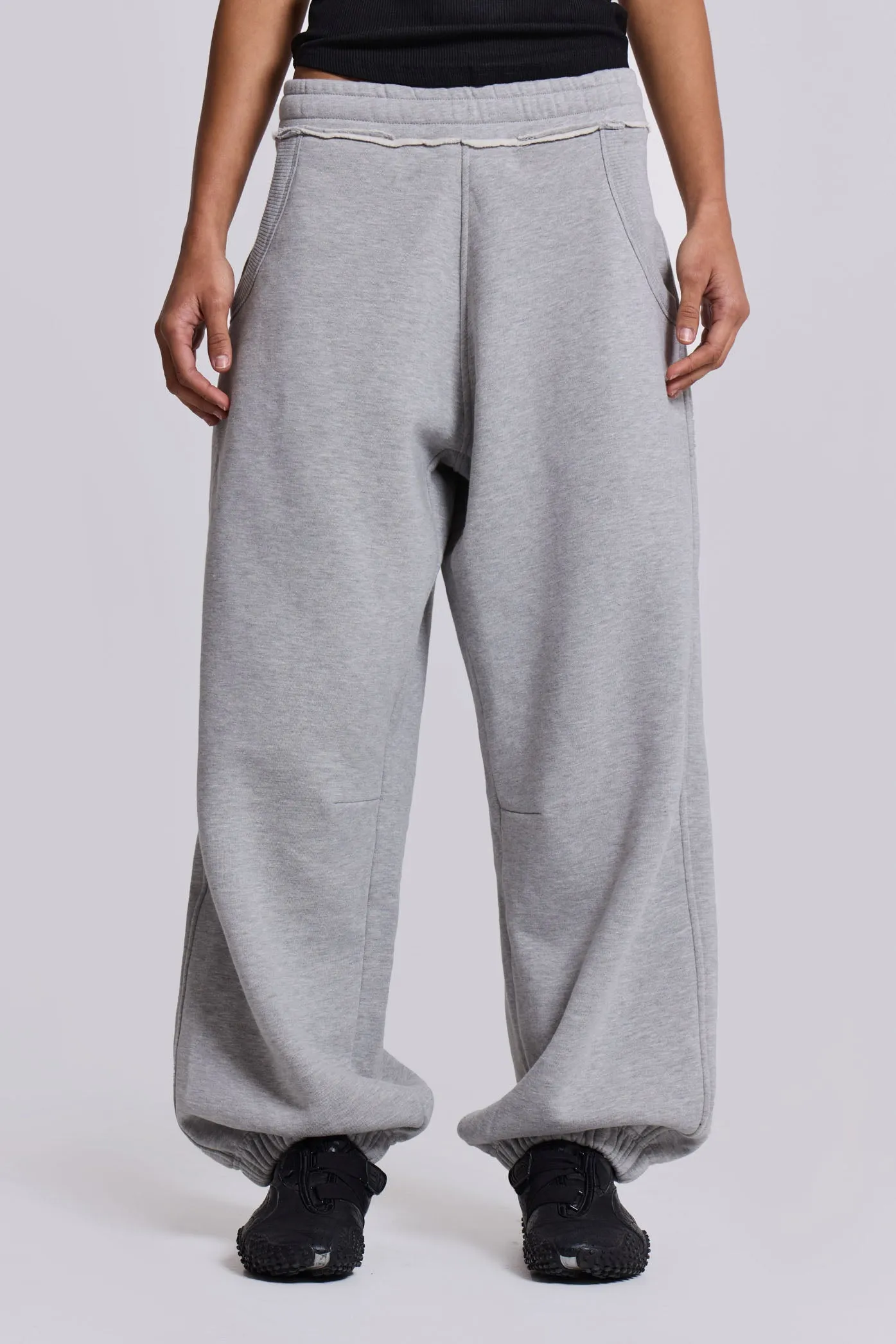 Grey Marl Cuffed Baggy Monster Joggers sold by Jaded London product image thumbnail 2
