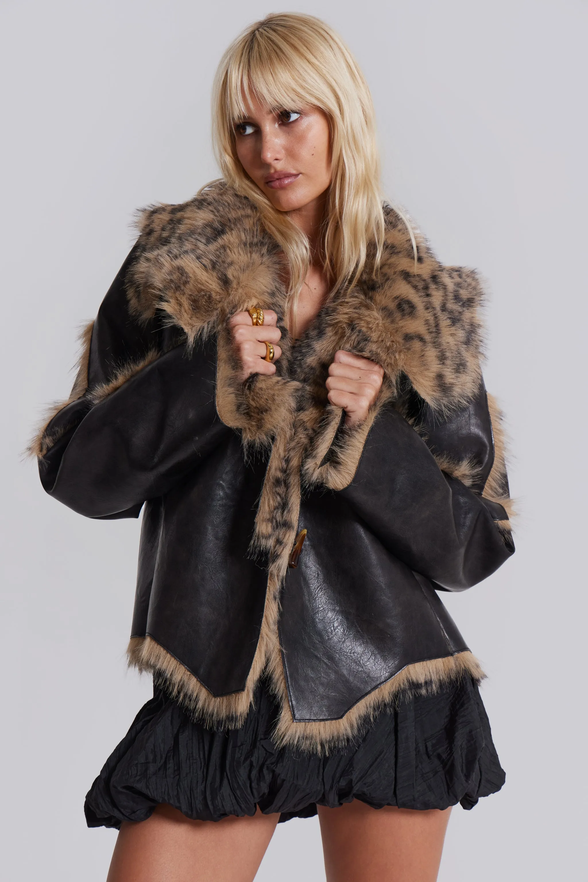 Seone Faux Fur Jacket sold by Jaded London