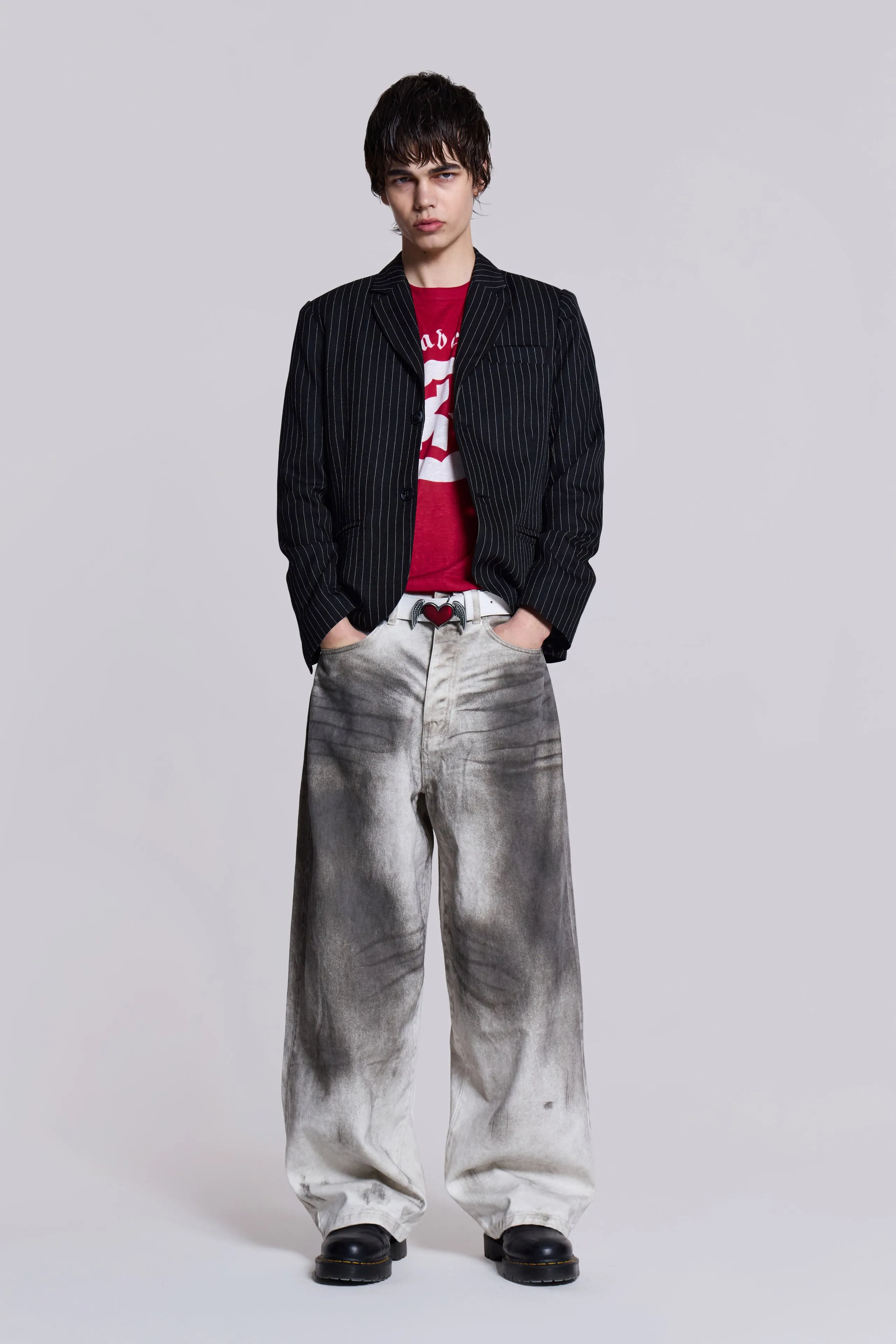 Slim Fit Pinstripe Blazer sold by Jaded London product image thumbnail 4