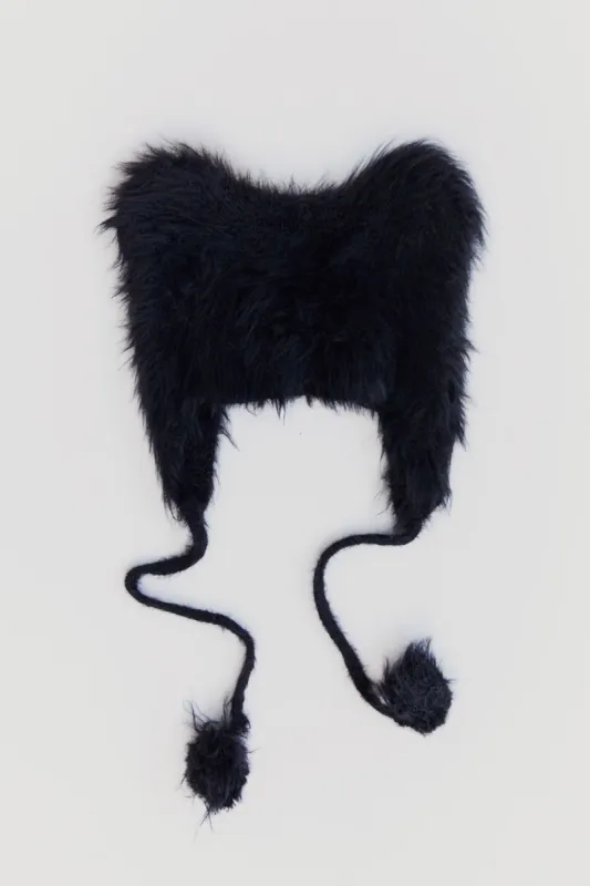 Frank Cat Ear Fluffy Beanie made by Jaded London