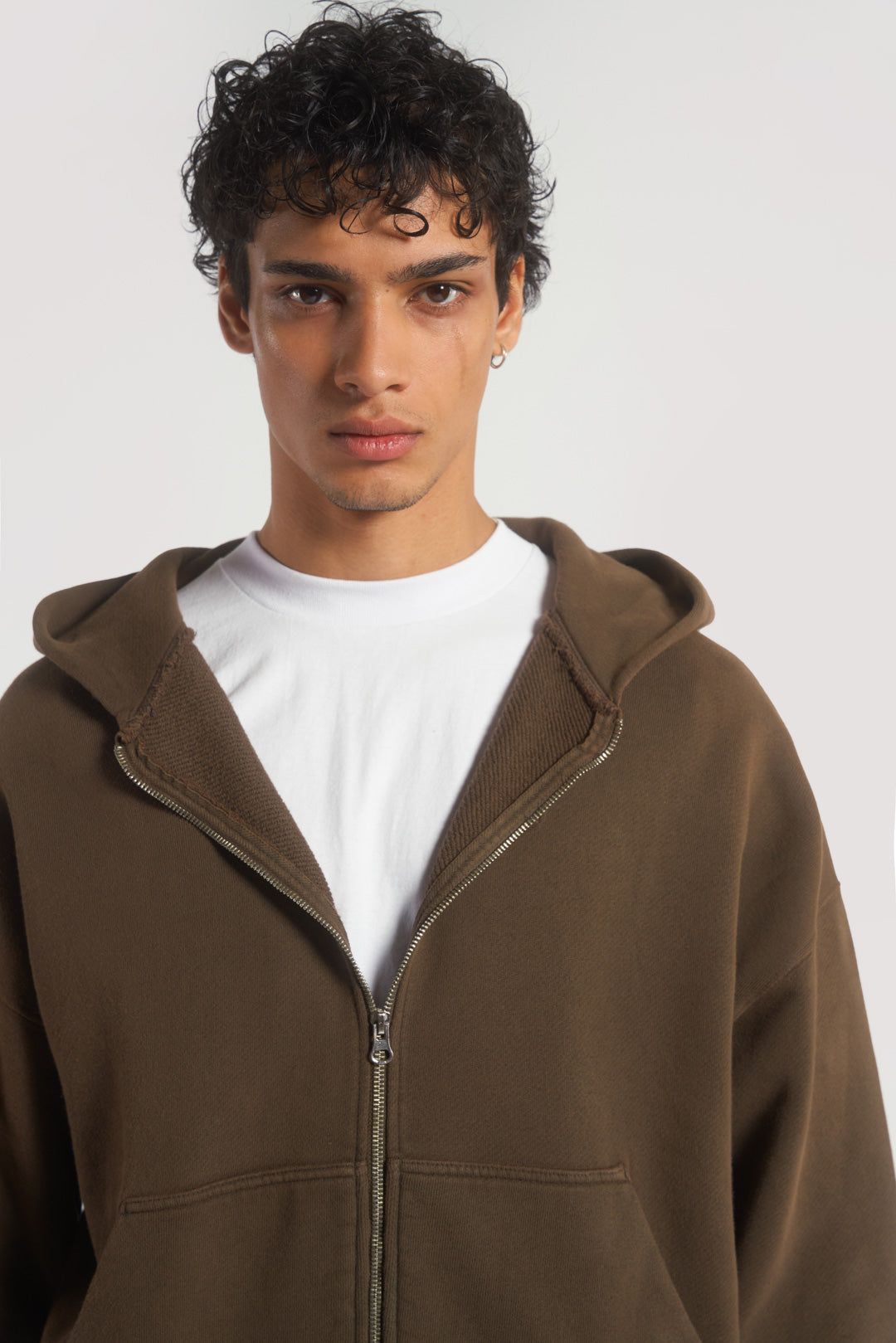 NTRLS Mocha Oversized Zip Through Hoodie sold by Jaded London product image thumbnail 6