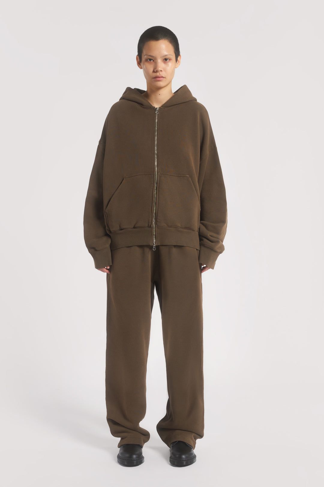 NTRLS Mocha Oversized Zip Through Hoodie sold by Jaded London product image thumbnail 3