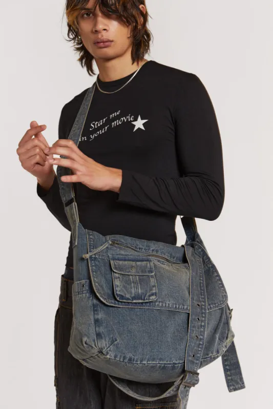 JADED LONDON Stellar Denim メッセンジャー※難あり Stellar Denim Messenger Bag | Parallel