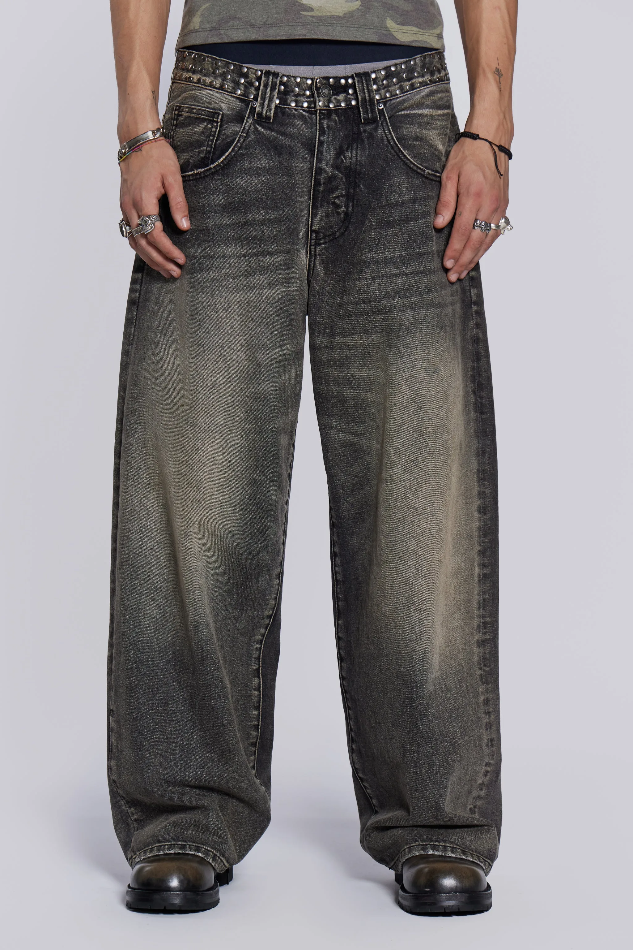 Stud Colossus Jeans sold by Jaded London
