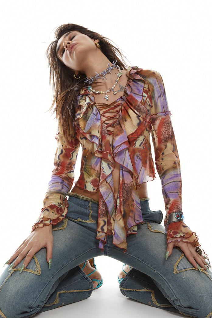 Allele Lace Up Top sold by Jaded London product image thumbnail 6