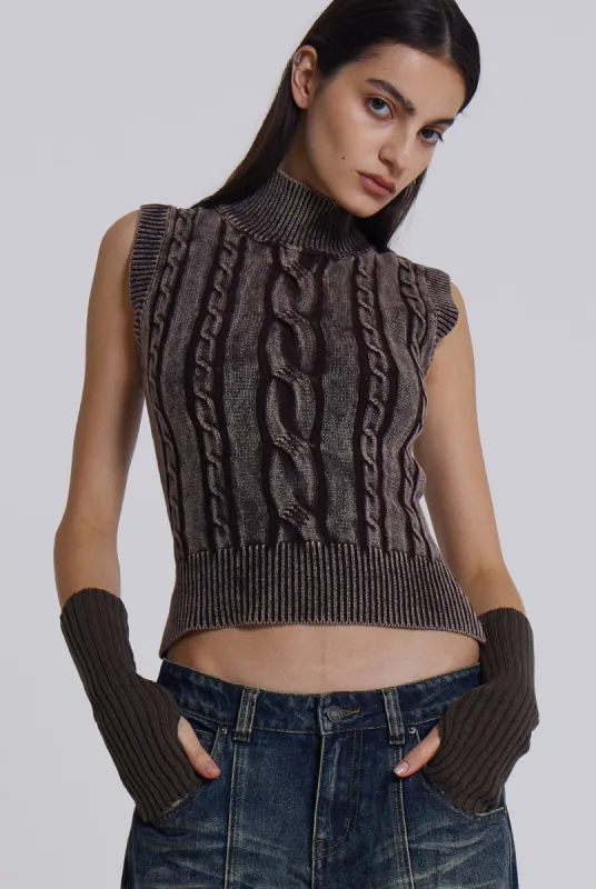 Gaia Knitted Asymmetric Top With Studs | Parallel