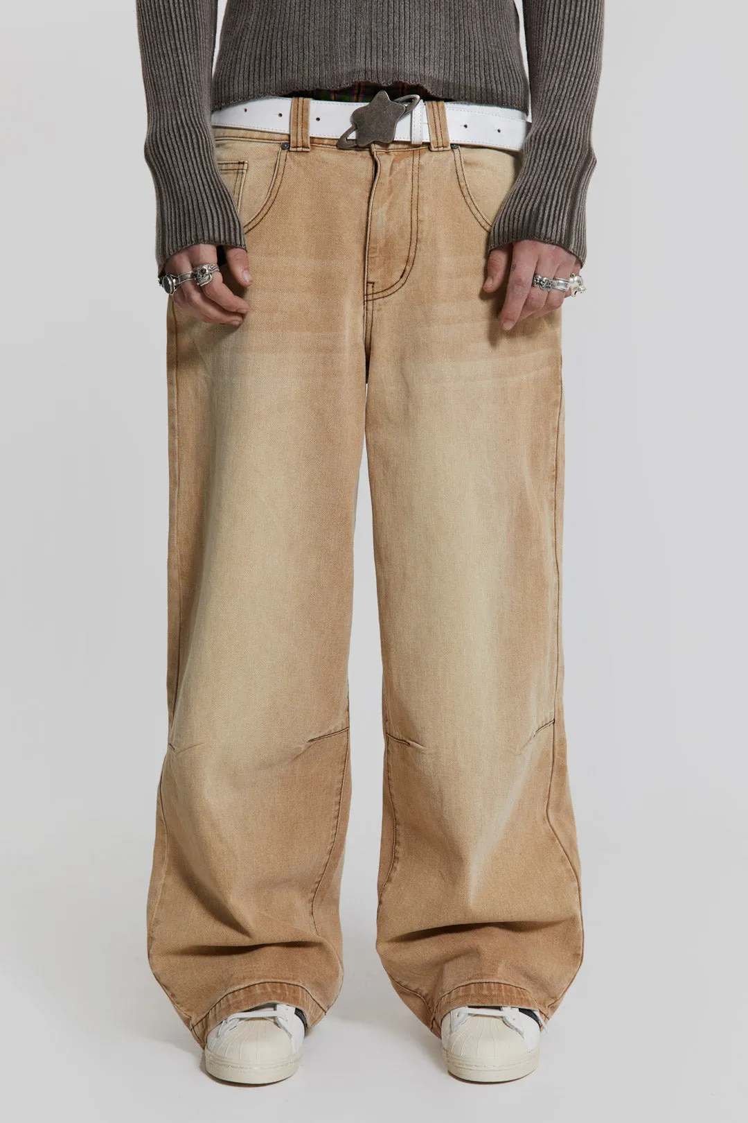 Sand Colossus Baggy Jeans sold by Jaded London