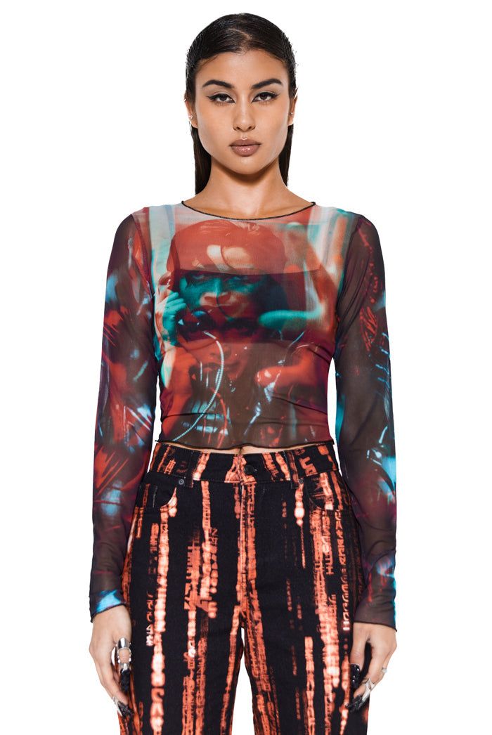 Anaglyph Mesh Top sold by Jaded London product image thumbnail 2