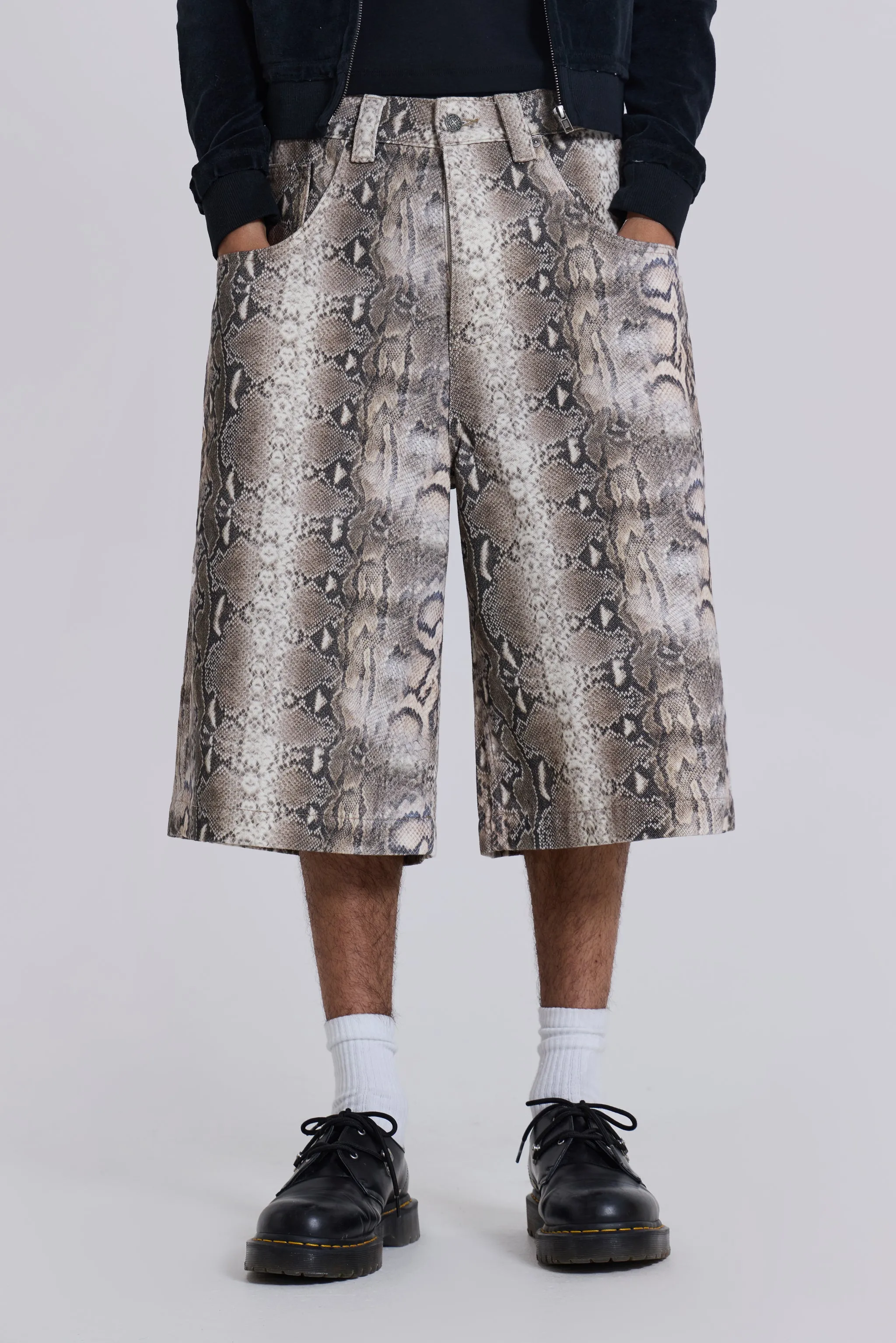 Boa Snake Print Colossus Jorts sold by Jaded London product image thumbnail 2