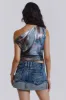 Dare To Drape Top in Cosmic Silver sold by Jaded London