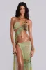 Cantha Asymmetric Cut Out Maxi Dress in Lagoon sold by Jaded London
