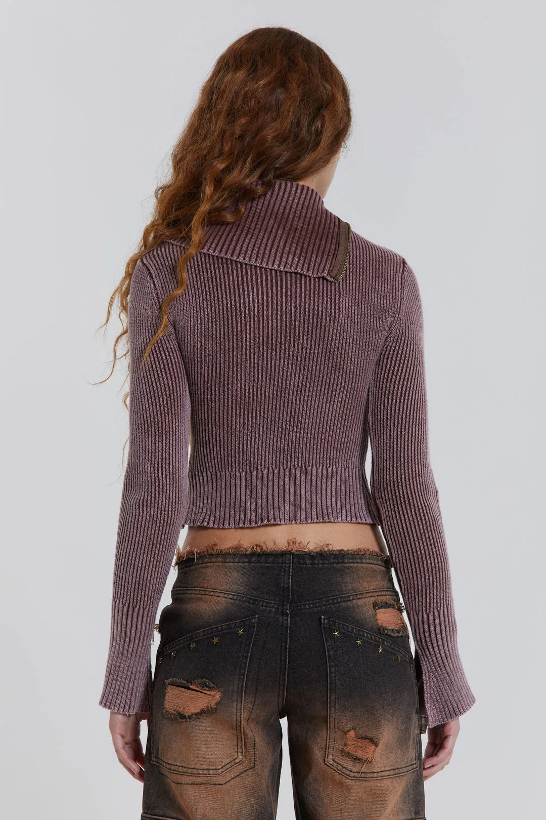 Gaia Knitted Asymmetric Top With Studs sold by Jaded London product image thumbnail 3