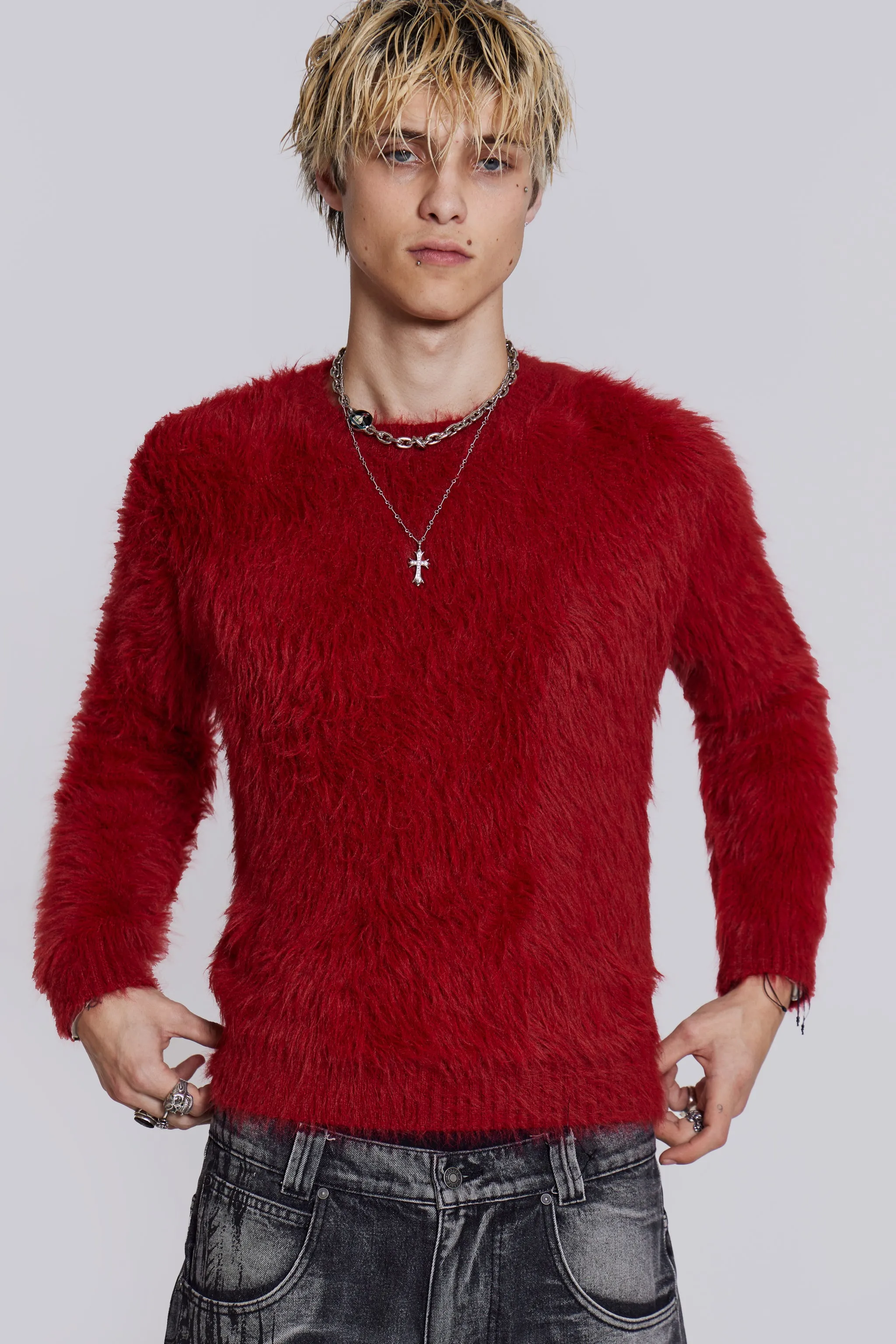 Red Ominous Knit Jumper sold by Jaded London product image thumbnail 3