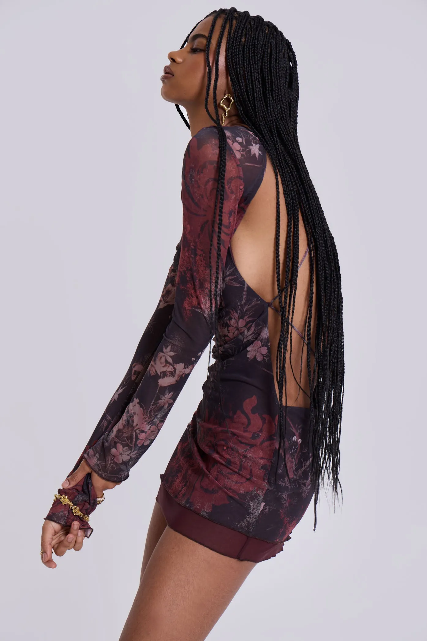 Maram Mesh Backless Mini Dress sold by Jaded London product image thumbnail 5