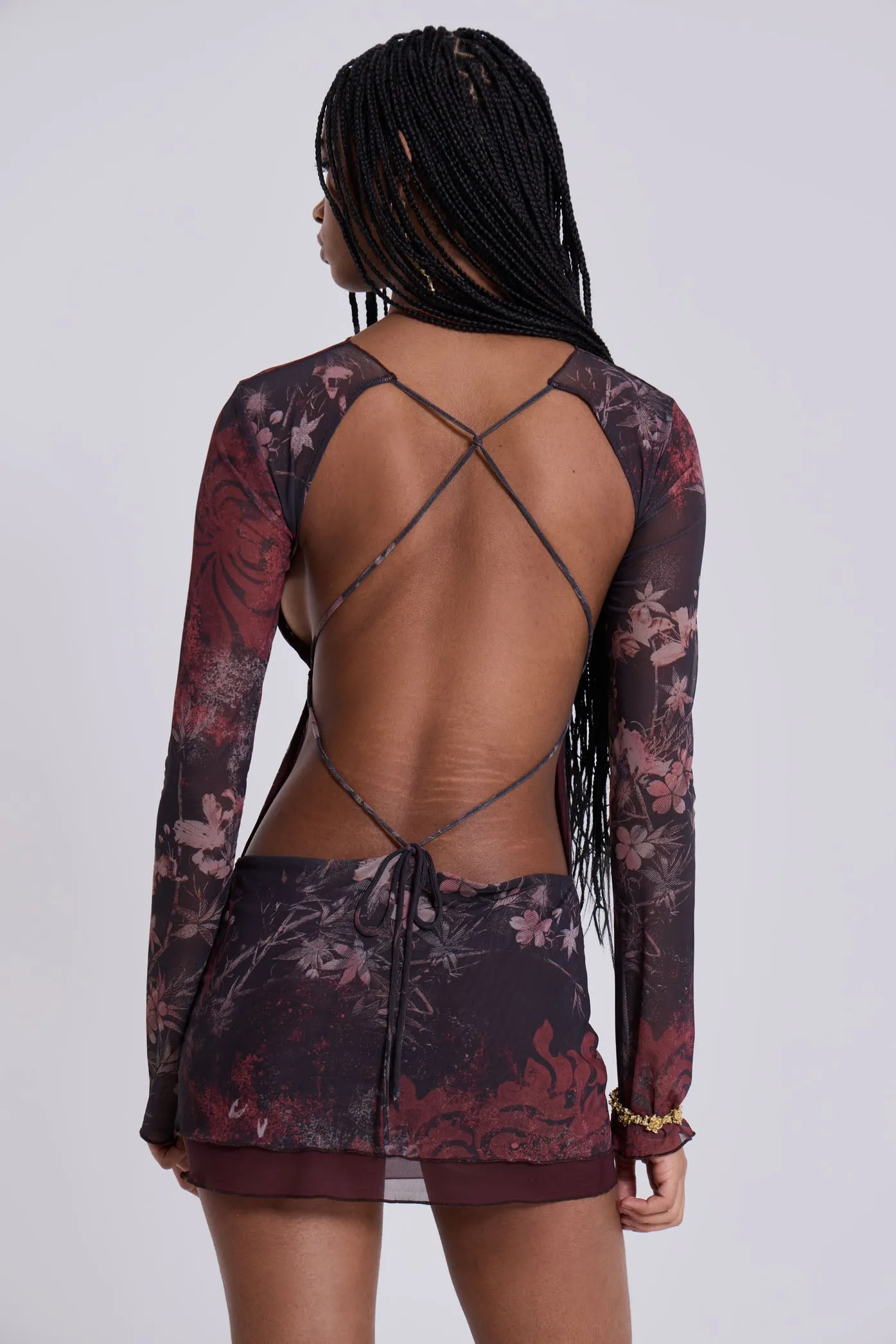 Maram Mesh Backless Mini Dress sold by Jaded London product image thumbnail 4