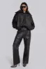 Black Alloy Vegan Leather Bomber Jacket sold by Jaded London