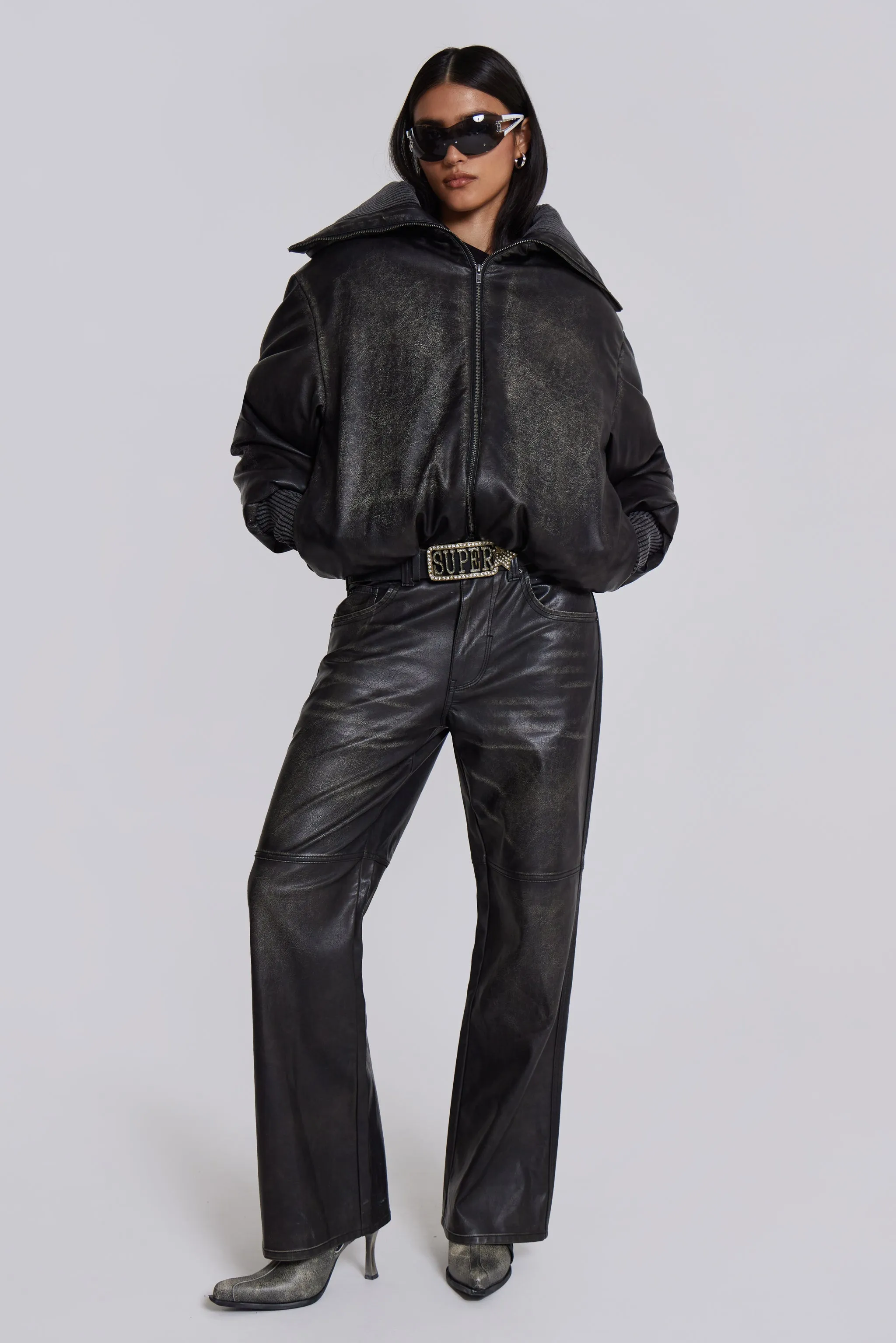 Alloy Vegan Leather Bomber Jacket sold by Jaded London product image thumbnail 3