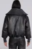 Black Alloy Vegan Leather Bomber Jacket sold by Jaded London