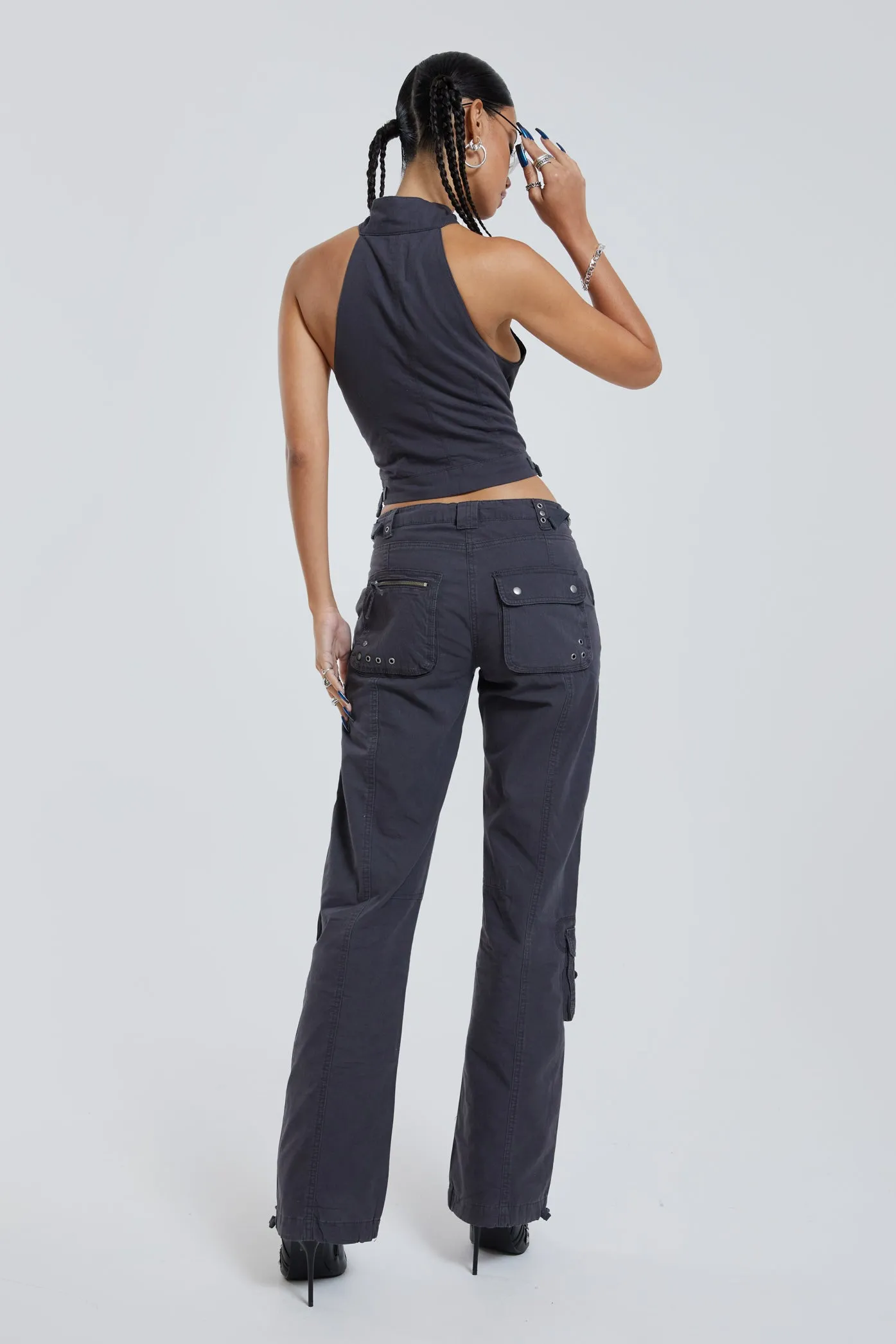 Vintage Grey Low Rise Cargo Pants sold by Jaded London product image thumbnail 3