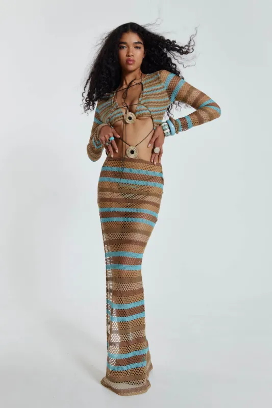 Allure Stripe Knitted Maxi Dress sold by Jaded London