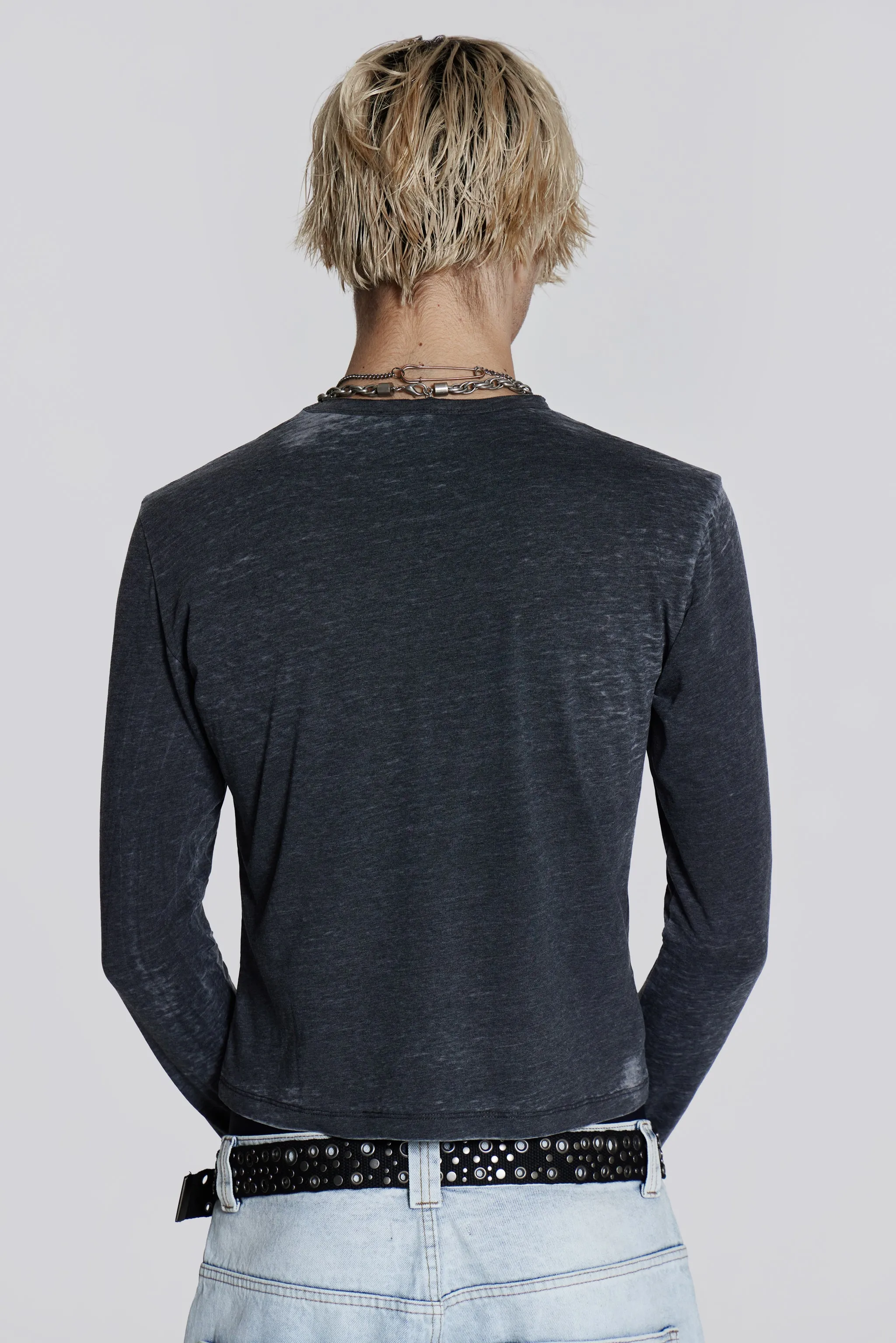 Burnout Script Long Sleeve Tee sold by Jaded London product image thumbnail 2
