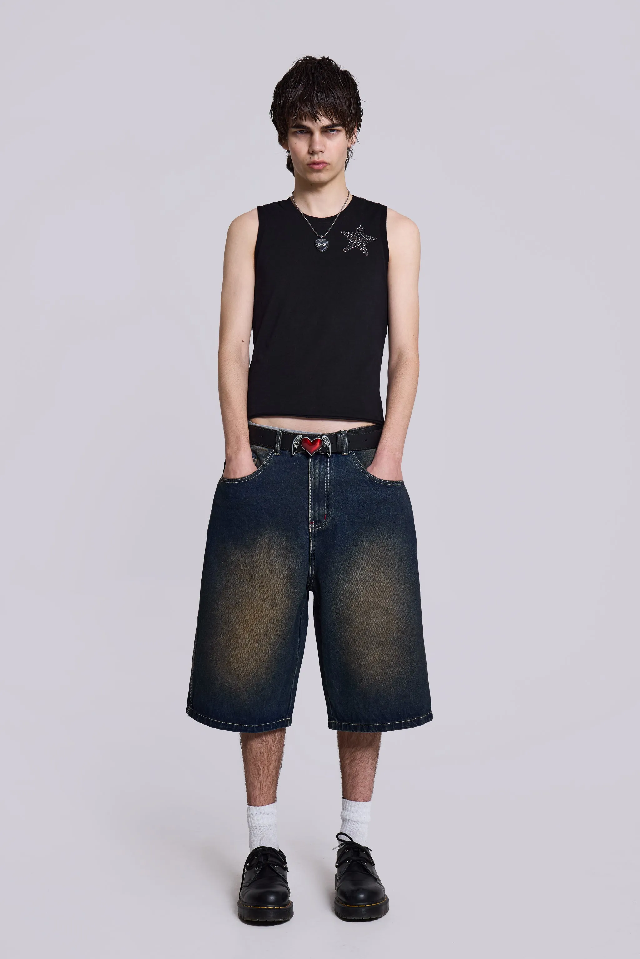 Bronx Jumbo Fit Denim Jorts sold by Jaded London product image thumbnail 3