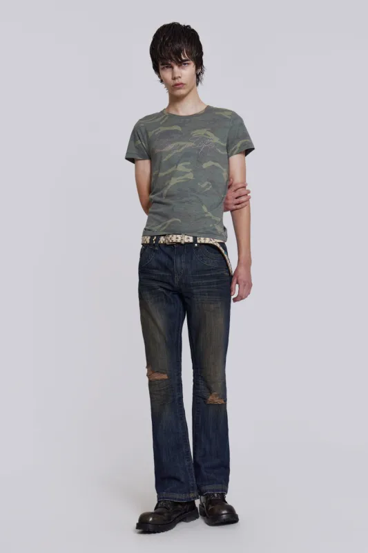 Embroidered Bass Flared Jeans made by Jaded London