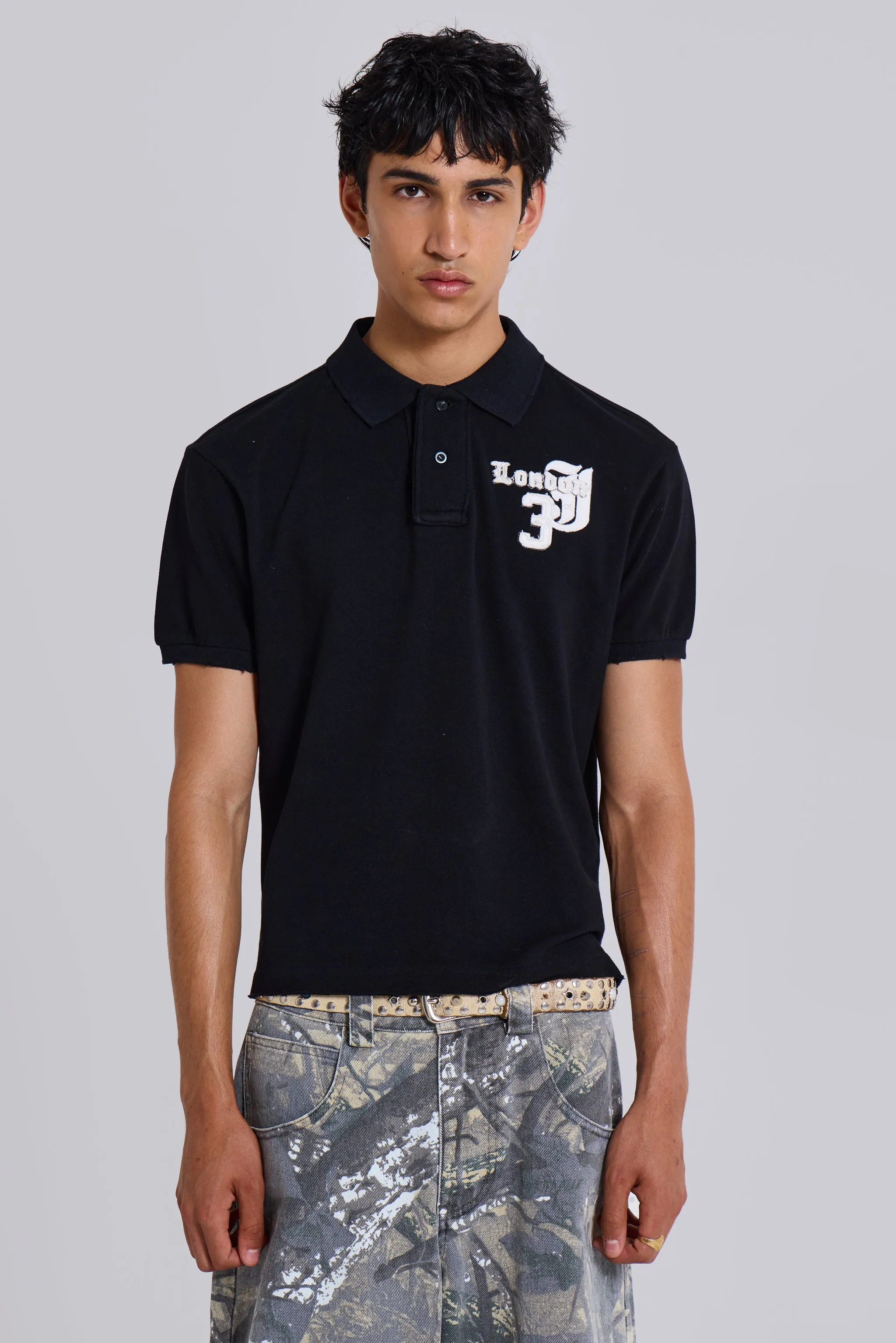 Black Frat Polo sold by Jaded London product image thumbnail 4