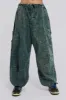 Green Acid Wash Parachute Cargo Pants sold by Jaded London