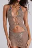 Alina Cut Out Lace Up Mini Dress sold by Jaded London