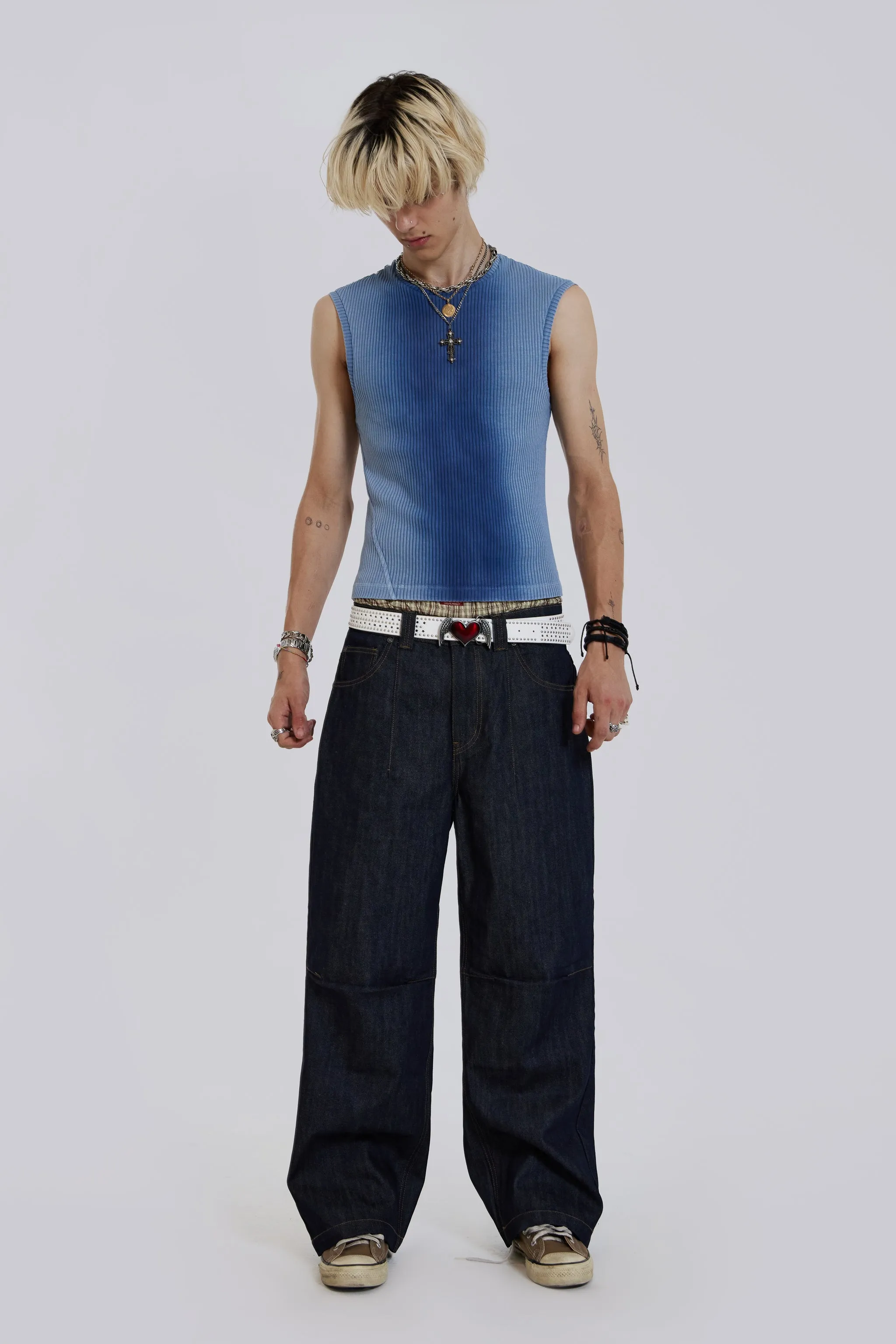 Raw Blue Denim Razor Jeans sold by Jaded London product image thumbnail 4