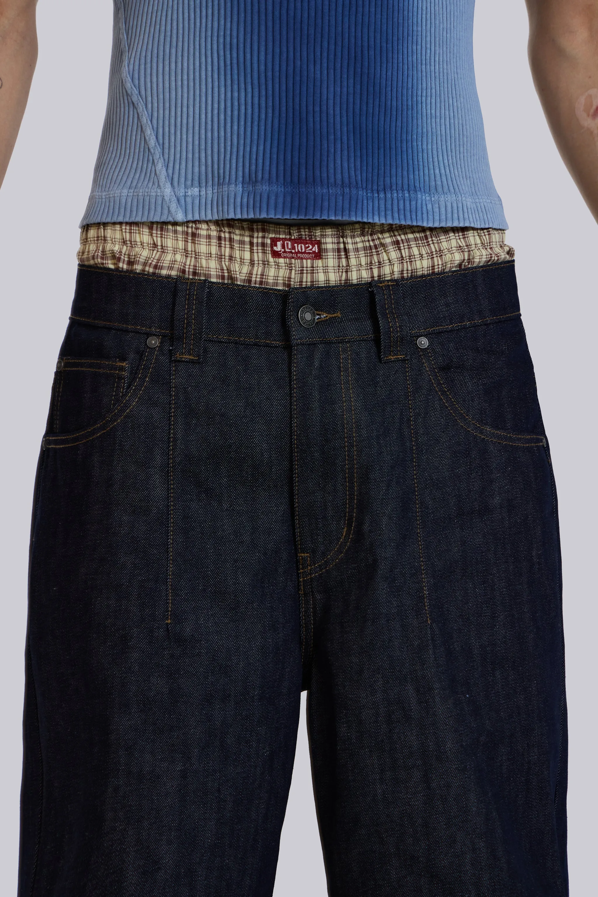 Raw Blue Denim Razor Jeans sold by Jaded London product image thumbnail 5