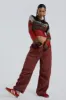 Burgundy Parachute Cargo Pants sold by Jaded London