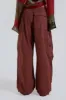 Burgundy Parachute Cargo Pants sold by Jaded London