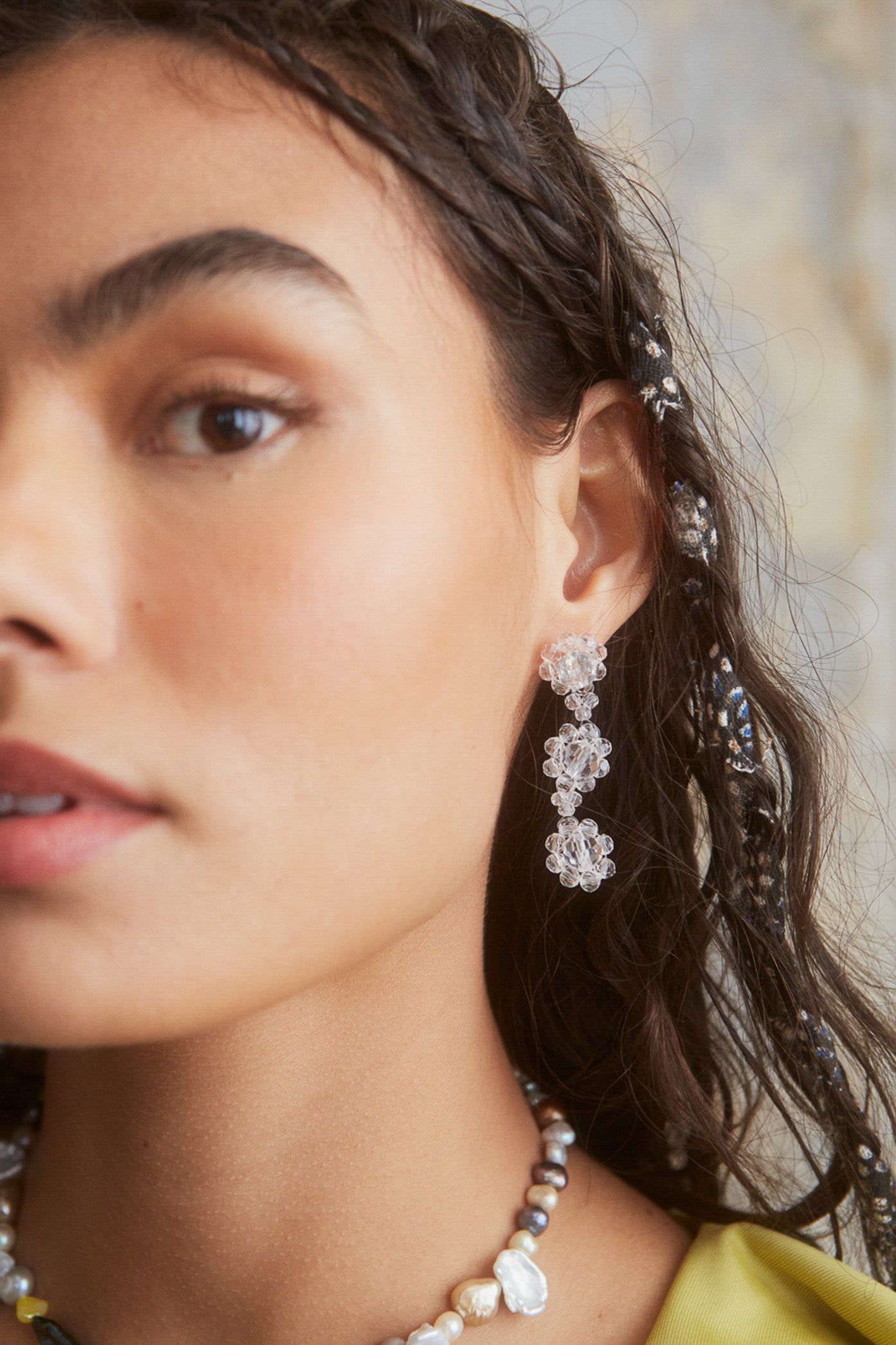 Blossom Earrings In Clear Resin sold by Jaded London product image thumbnail 4