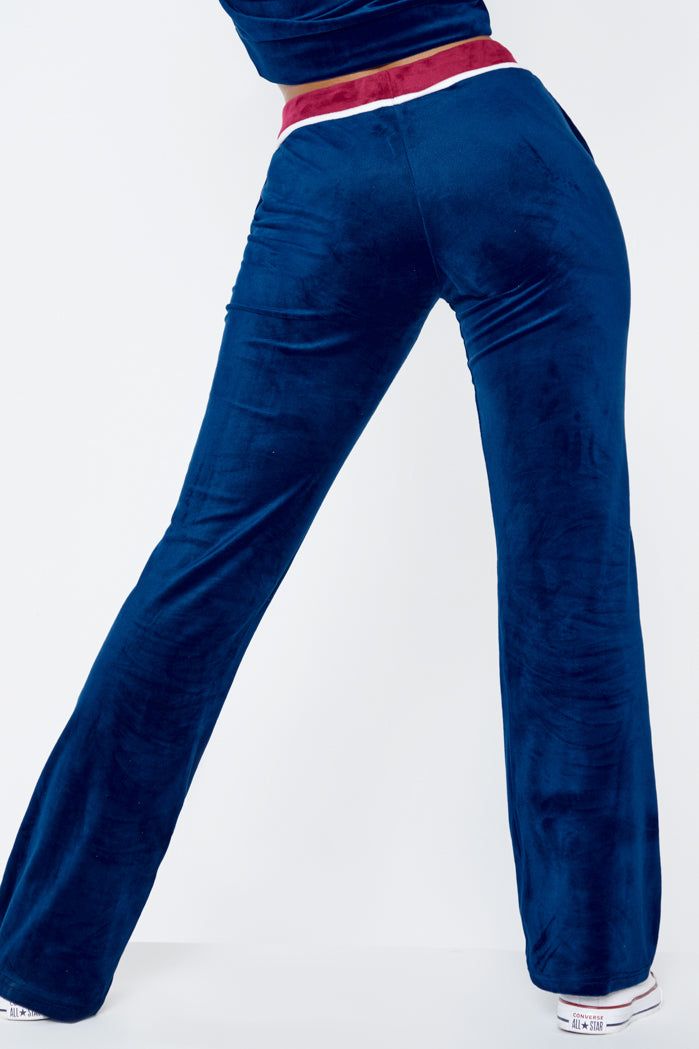 Navy Velour Joggers sold by Jaded London product image thumbnail 2