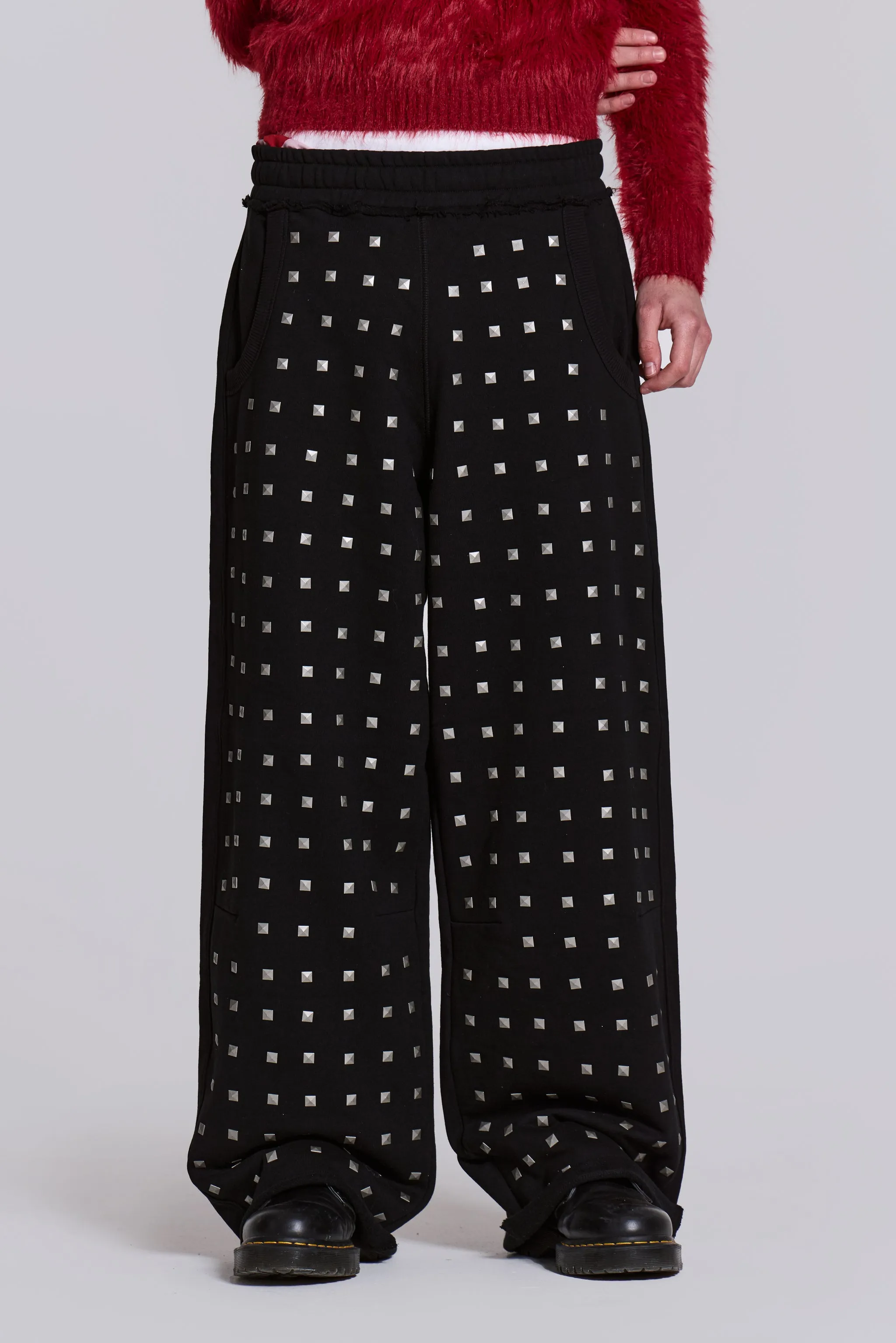 Black Stud Baggy Monster Joggers sold by Jaded London