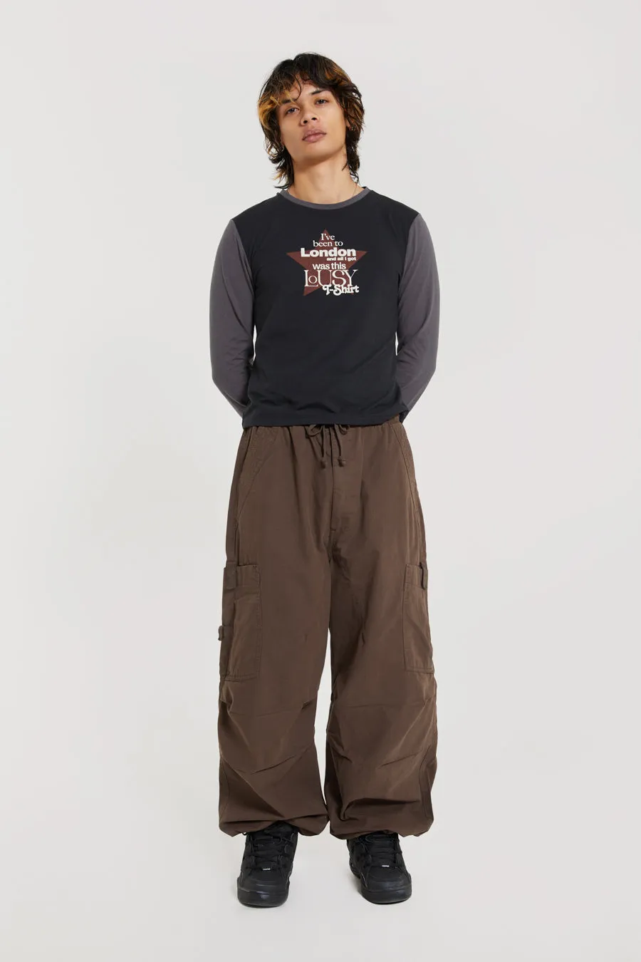 Brown Parachute Cargo Pants sold by Jaded London product image thumbnail 2