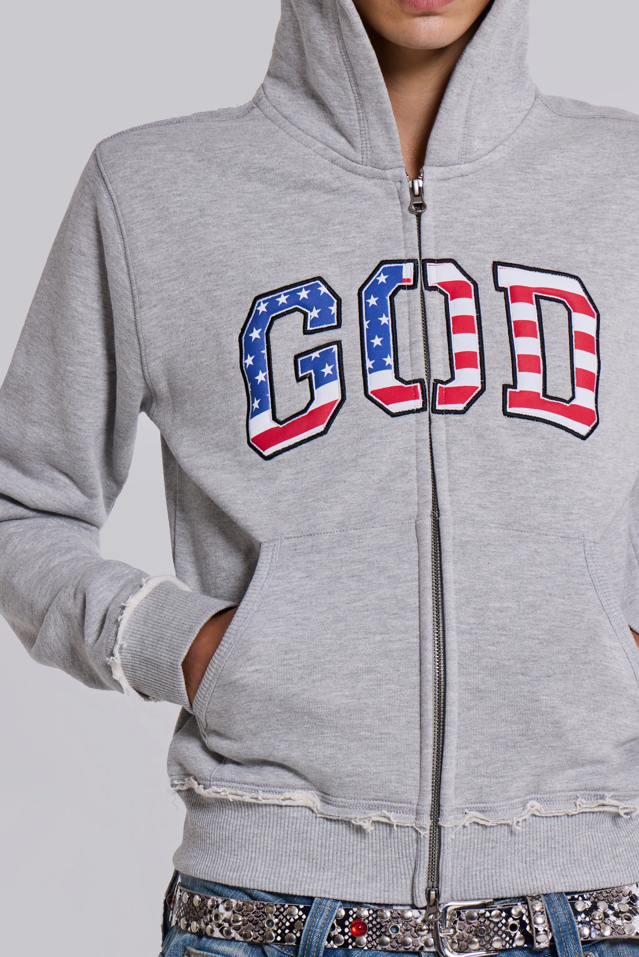 Grey Marl 'God' Mini Monster Hoodie sold by Jaded London product image thumbnail 4