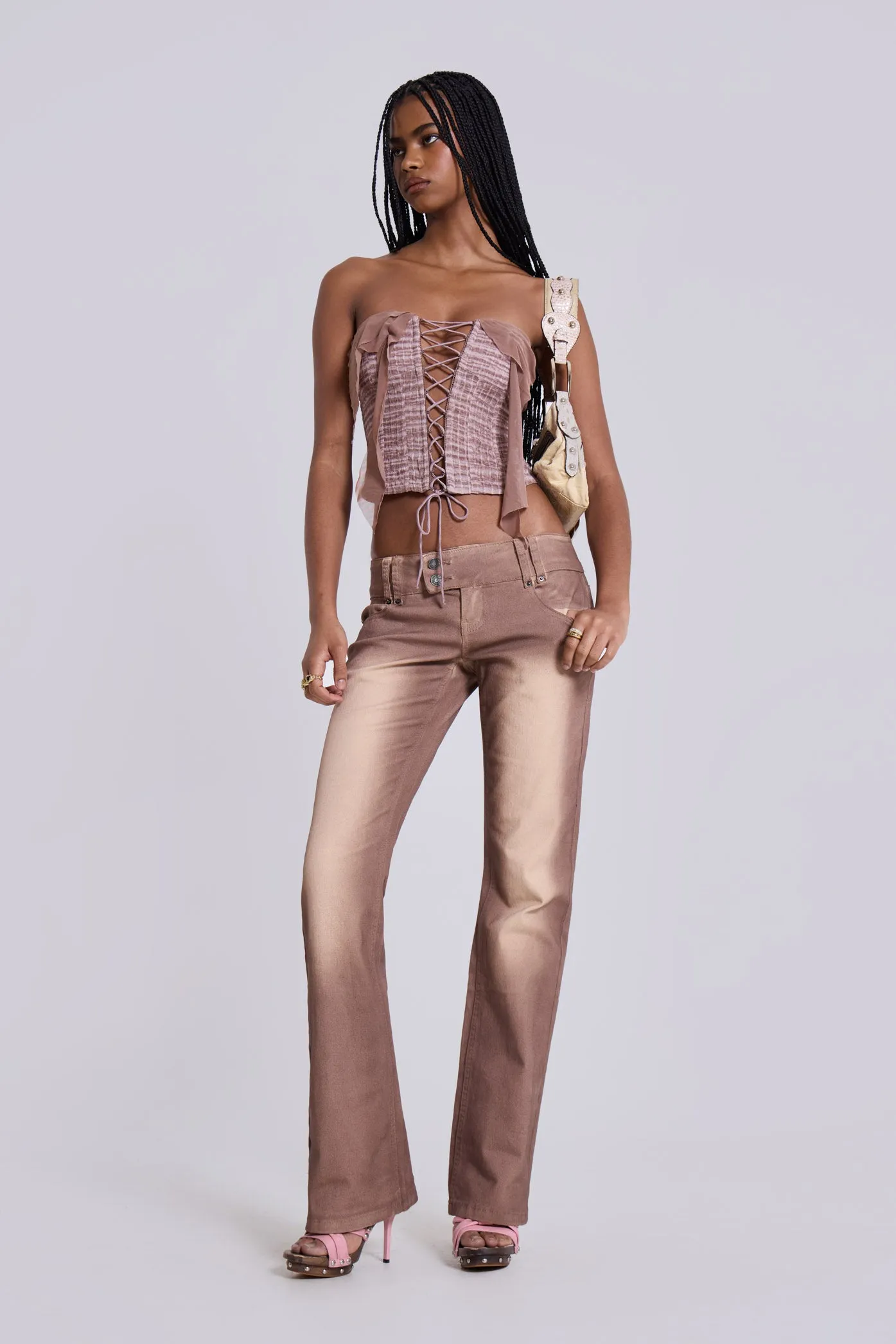 Lone Lace Up Gingham Corset sold by Jaded London product image thumbnail 5