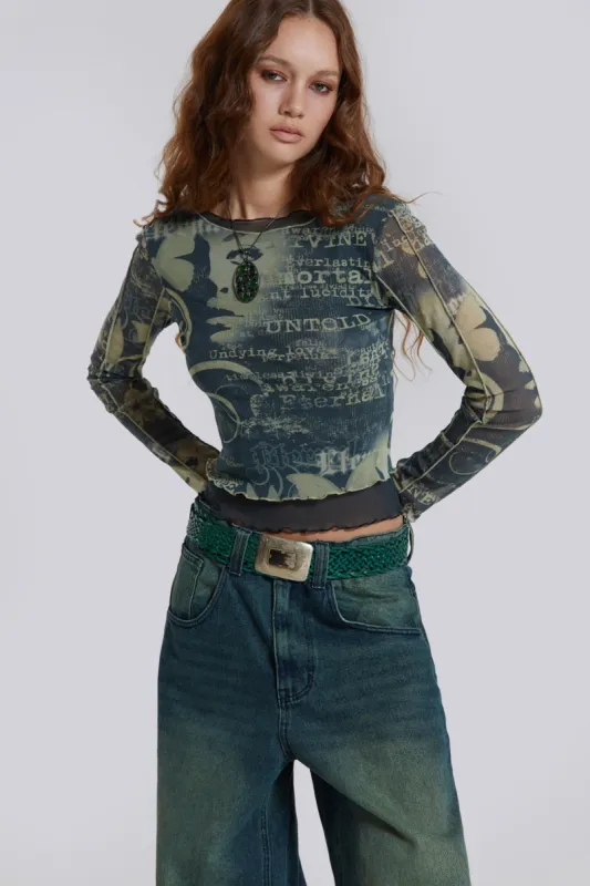 Primavera Mesh Long Sleeve Top sold by Jaded London