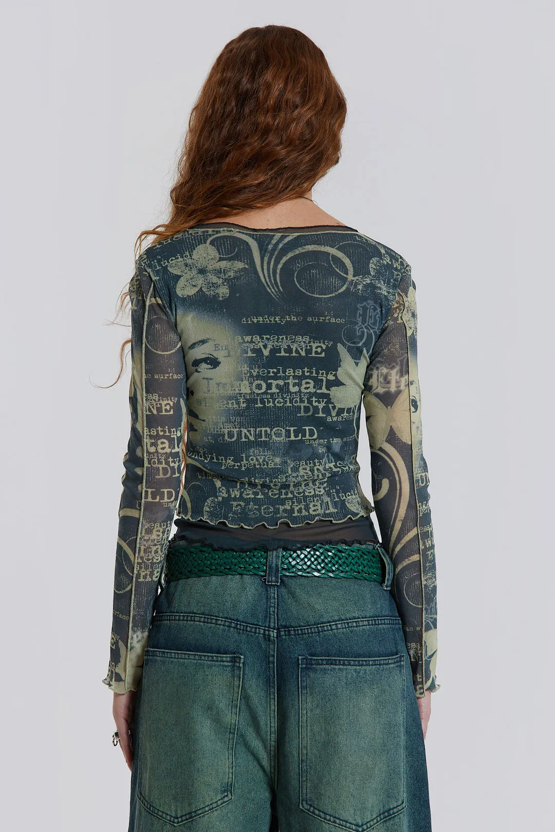 Primavera Mesh Long Sleeve Top sold by Jaded London product image thumbnail 3