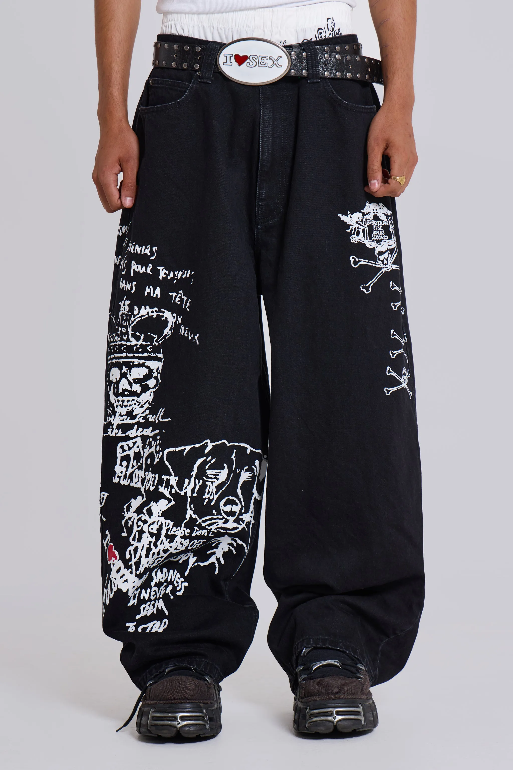 パンツ JADED LONDON Solid Black XLColossusJeans Solid Black XL Colossus Jeans | Jaded London