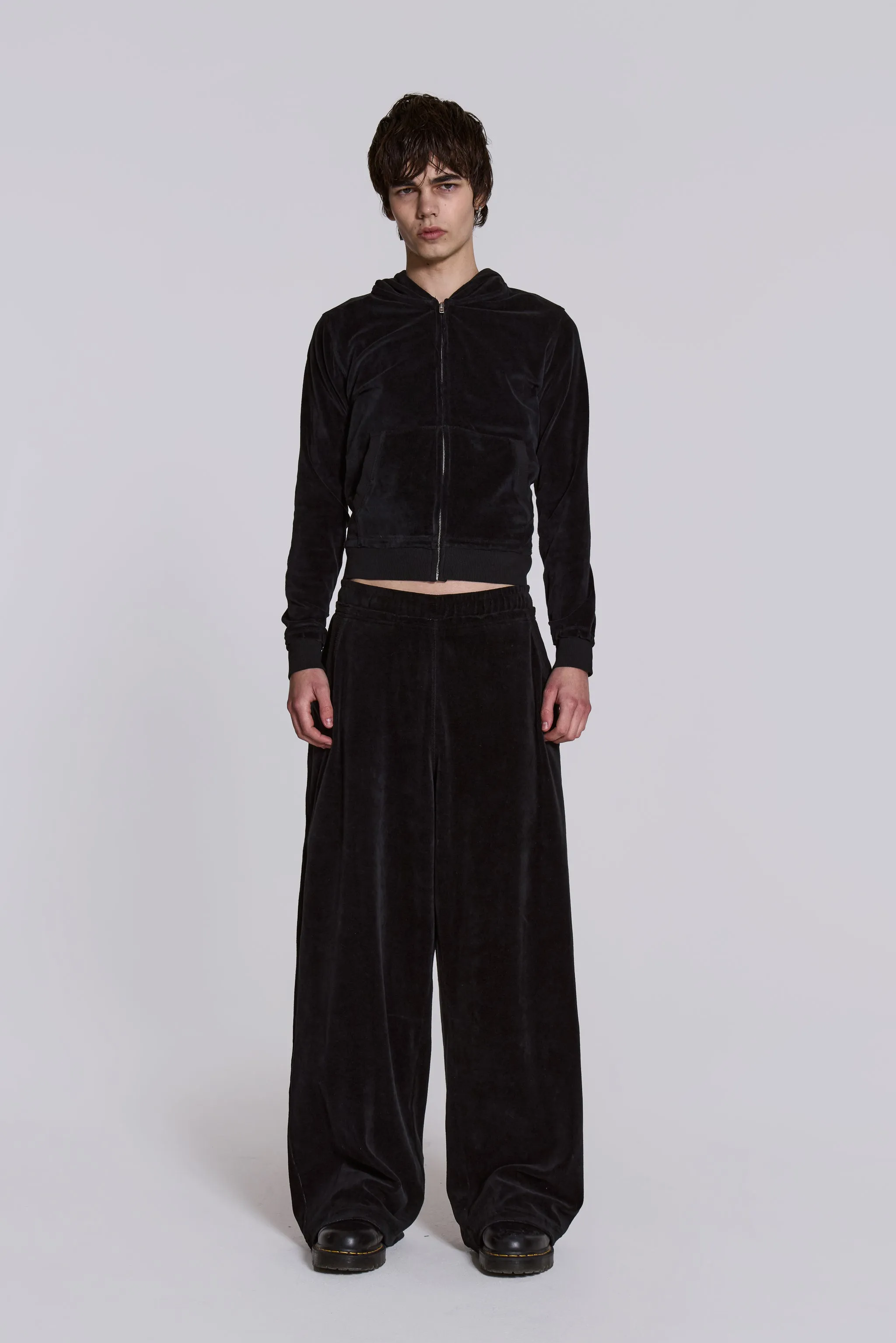 Black Velour Baggy Monster Jogger sold by Jaded London product image thumbnail 5
