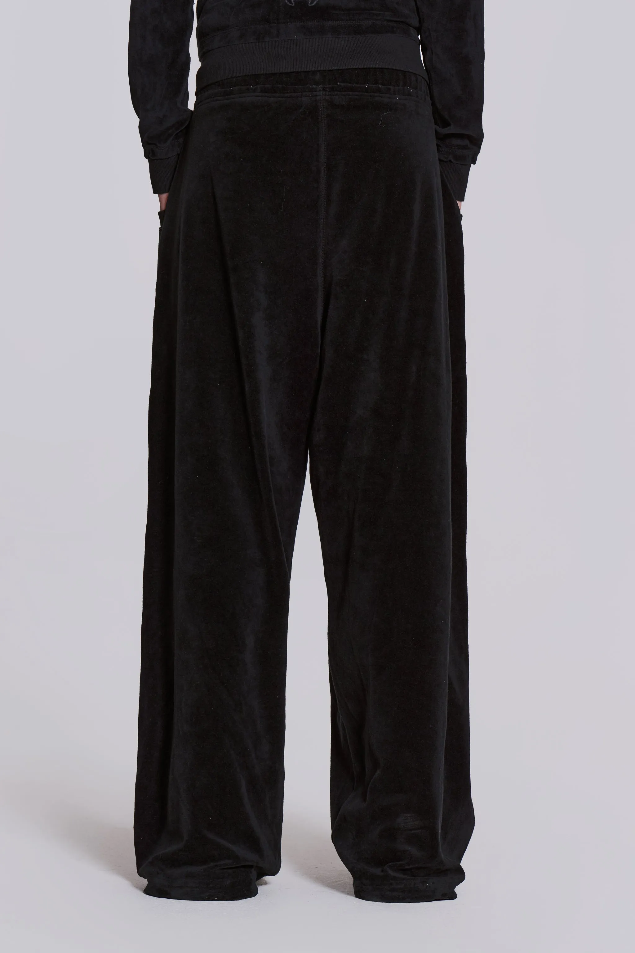 Black Velour Baggy Monster Jogger sold by Jaded London product image thumbnail 4