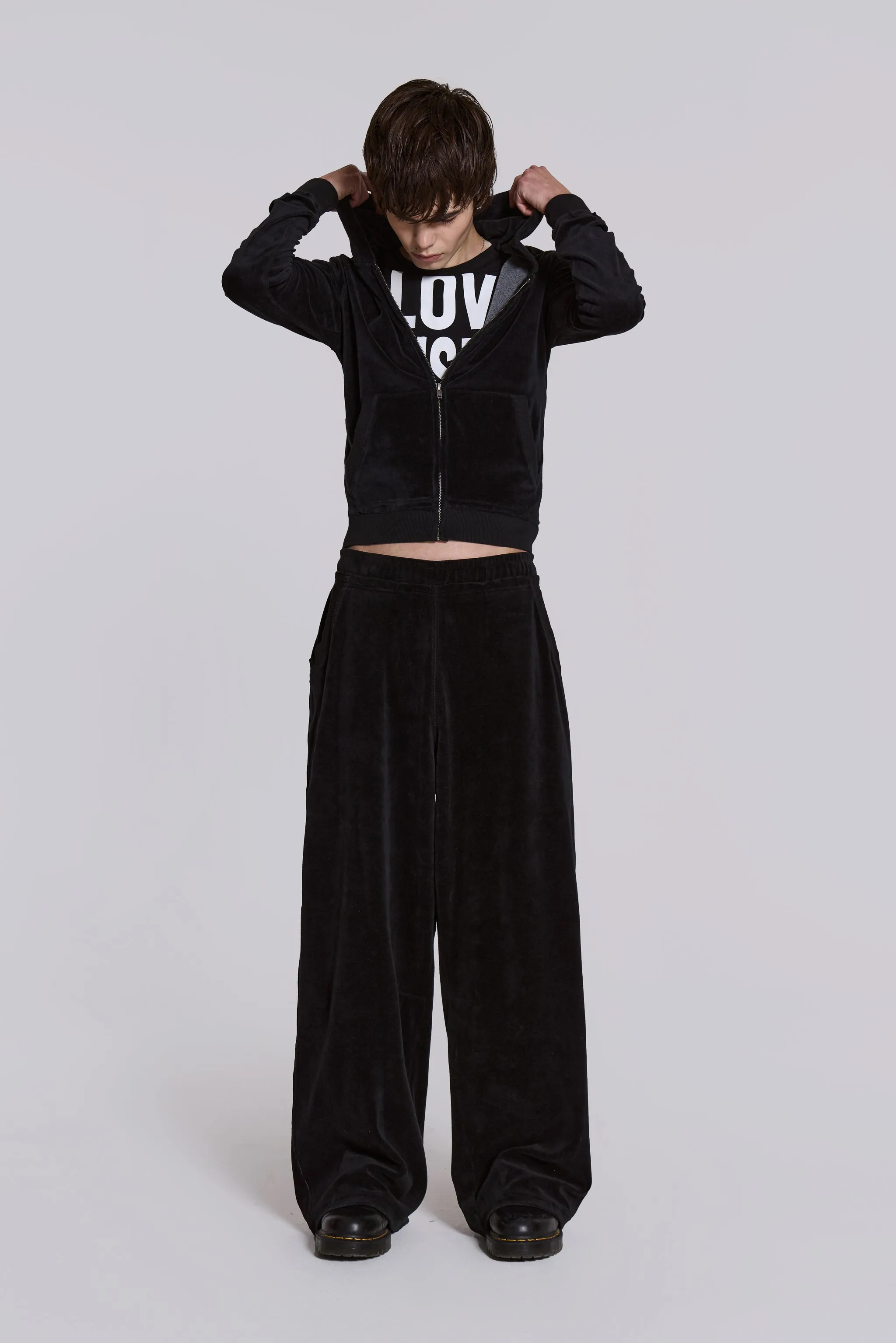 Black Velour Baggy Monster Jogger sold by Jaded London product image thumbnail 2